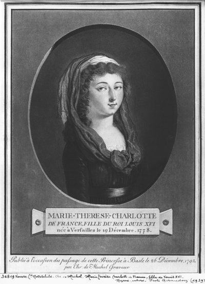 Marie-Therese-Charlotte de France Aged Seventeen by Christian von Mechel